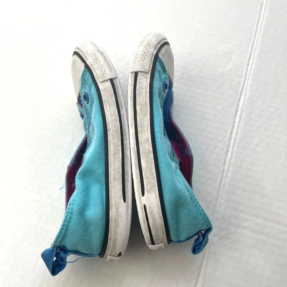 Converse Kids Slip-On Sneakers Teal Blue with White Toe Caps